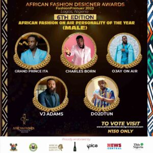 African Fashion on air personality of the year male